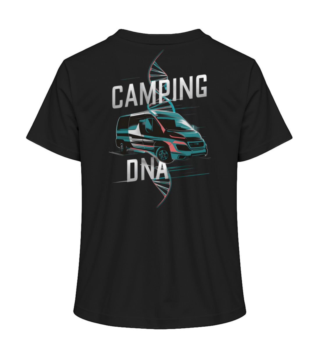 Vanlife Camping DNA T-Shirt für Damen in Schwarz