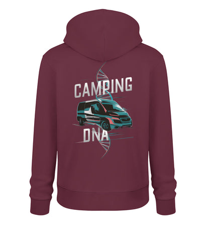 Vanlife Camping DNA Hoodie für Herren in Burgundy