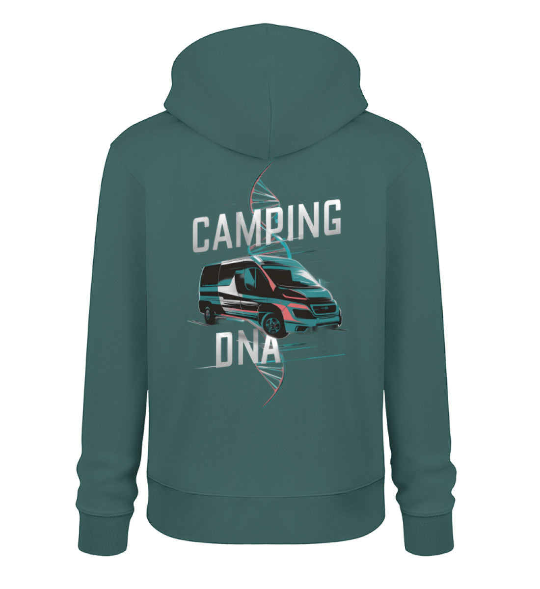 Vanlife Camping DNA Hoodie für Herren in Glazed Green