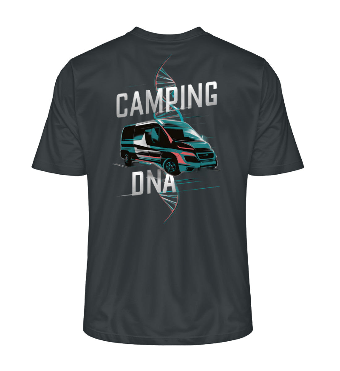 Vanlife Camping DNA T-Shirt für Herren in India Ink Grey