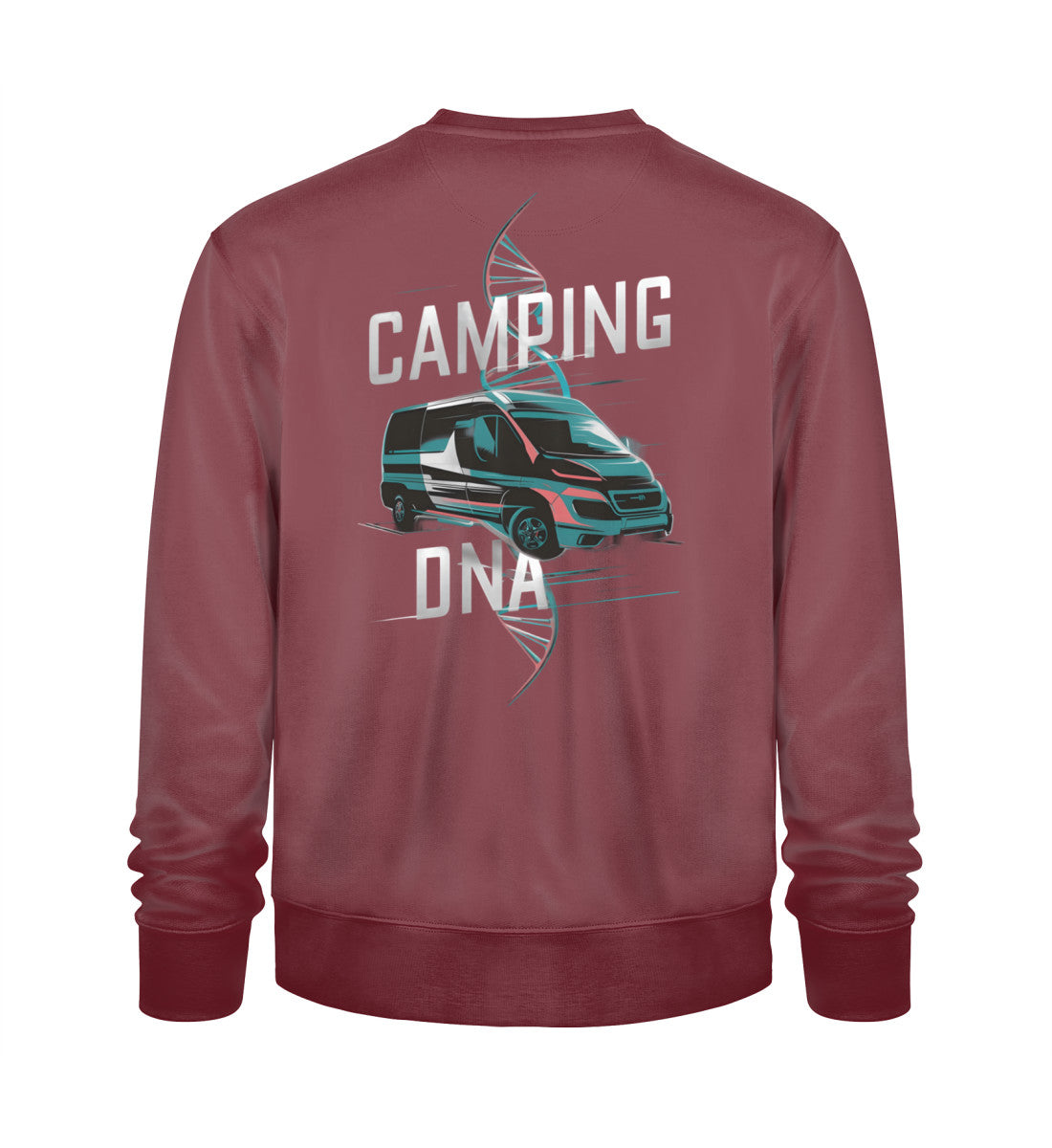 Vanlife Camping DNA Sweatshirt für Herren in Burgundy