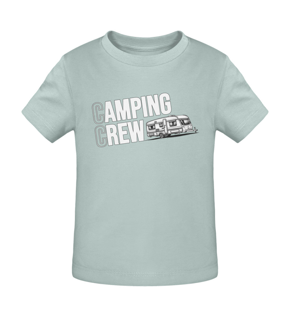 Wohnwagen Camping Crew Baby T-Shirt in Caribbean Blue