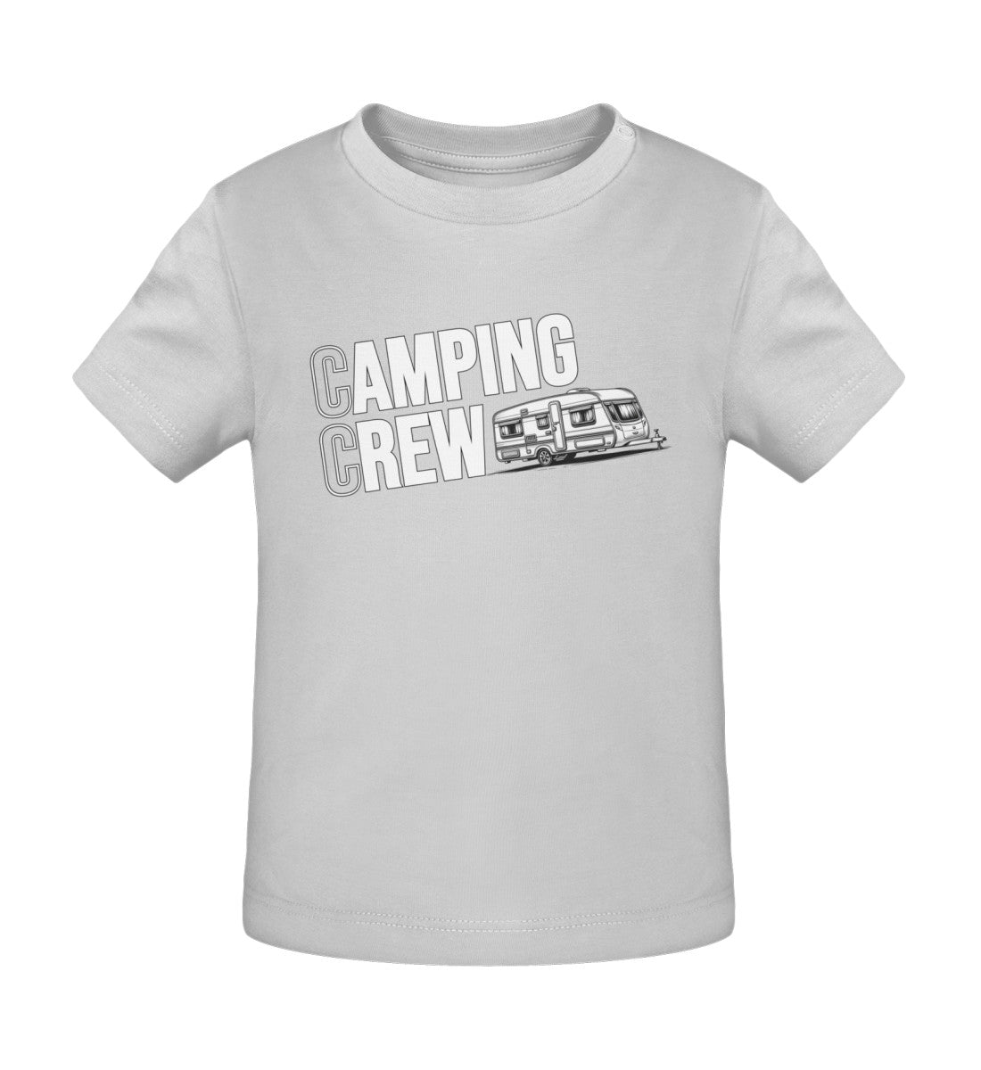 Wohnwagen Camping Crew Baby T-Shirt in Heather Grey