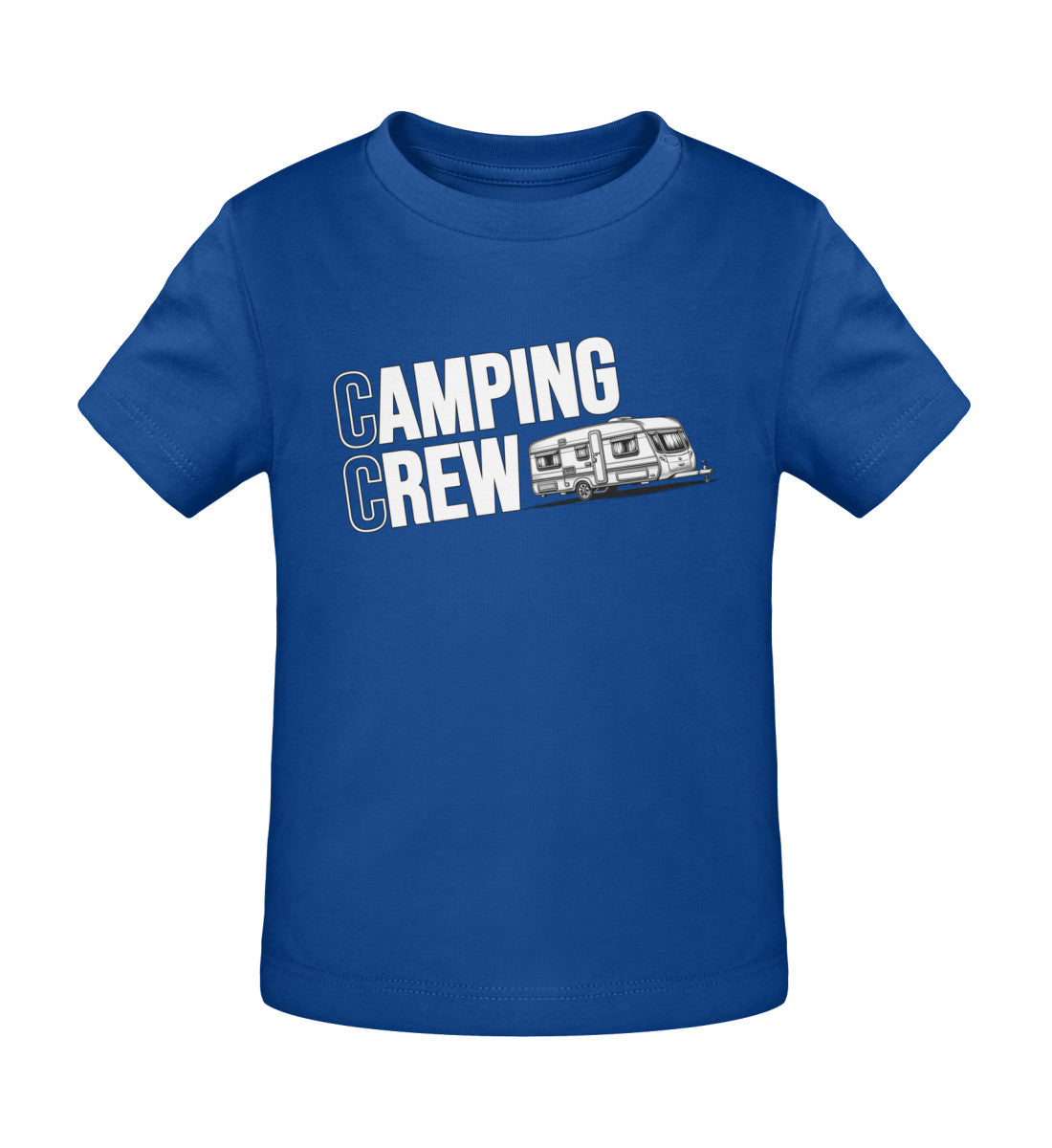 Wohnwagen Camping Crew Baby T-Shirt in Majorelle Blue