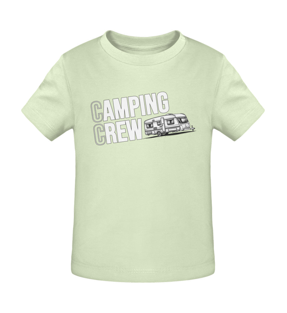 Wohnwagen Camping Crew Baby T-Shirt in Stem Green