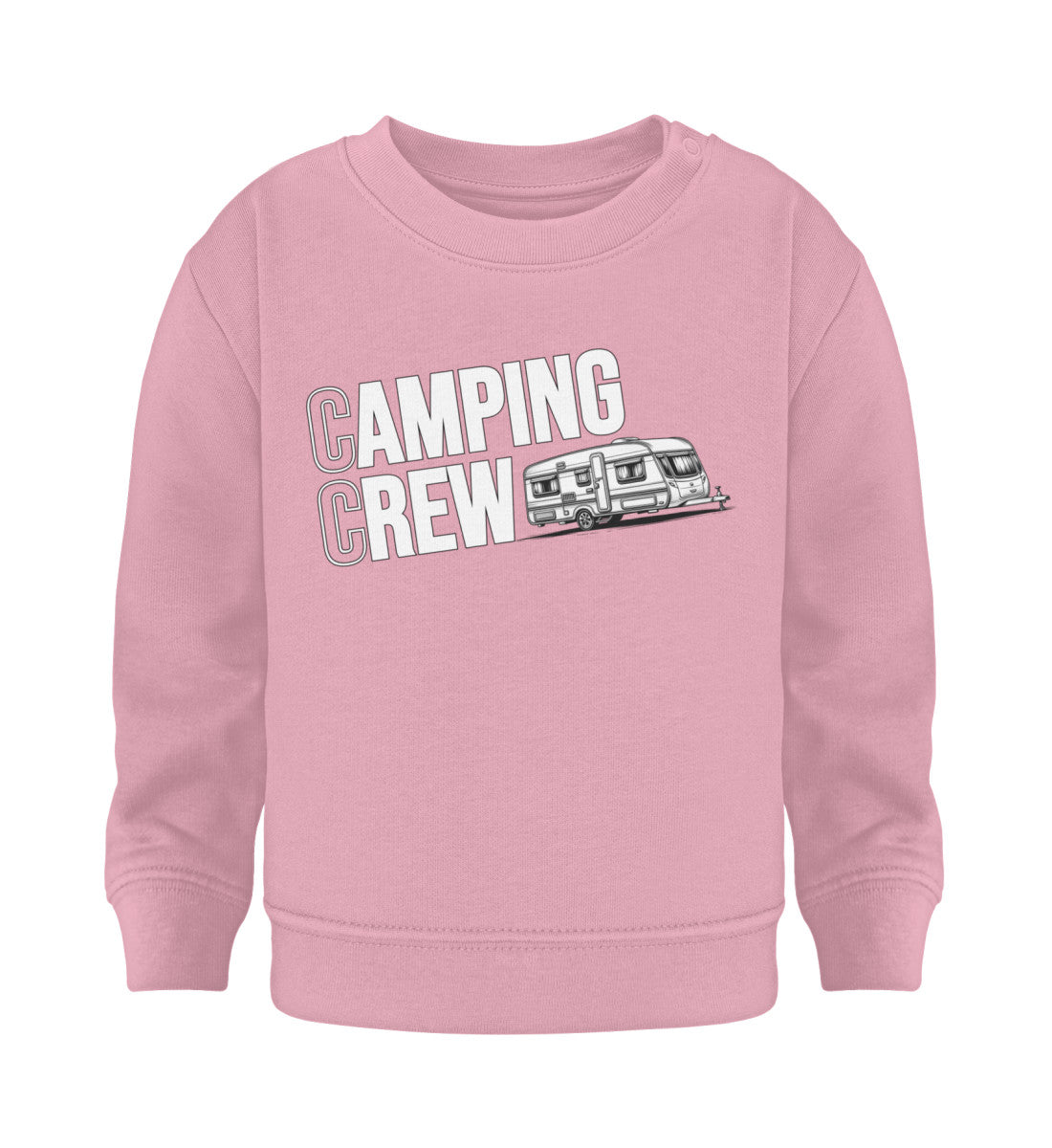 Wohnwagen Camping Crew Baby Sweatshirt in Cotton Pink