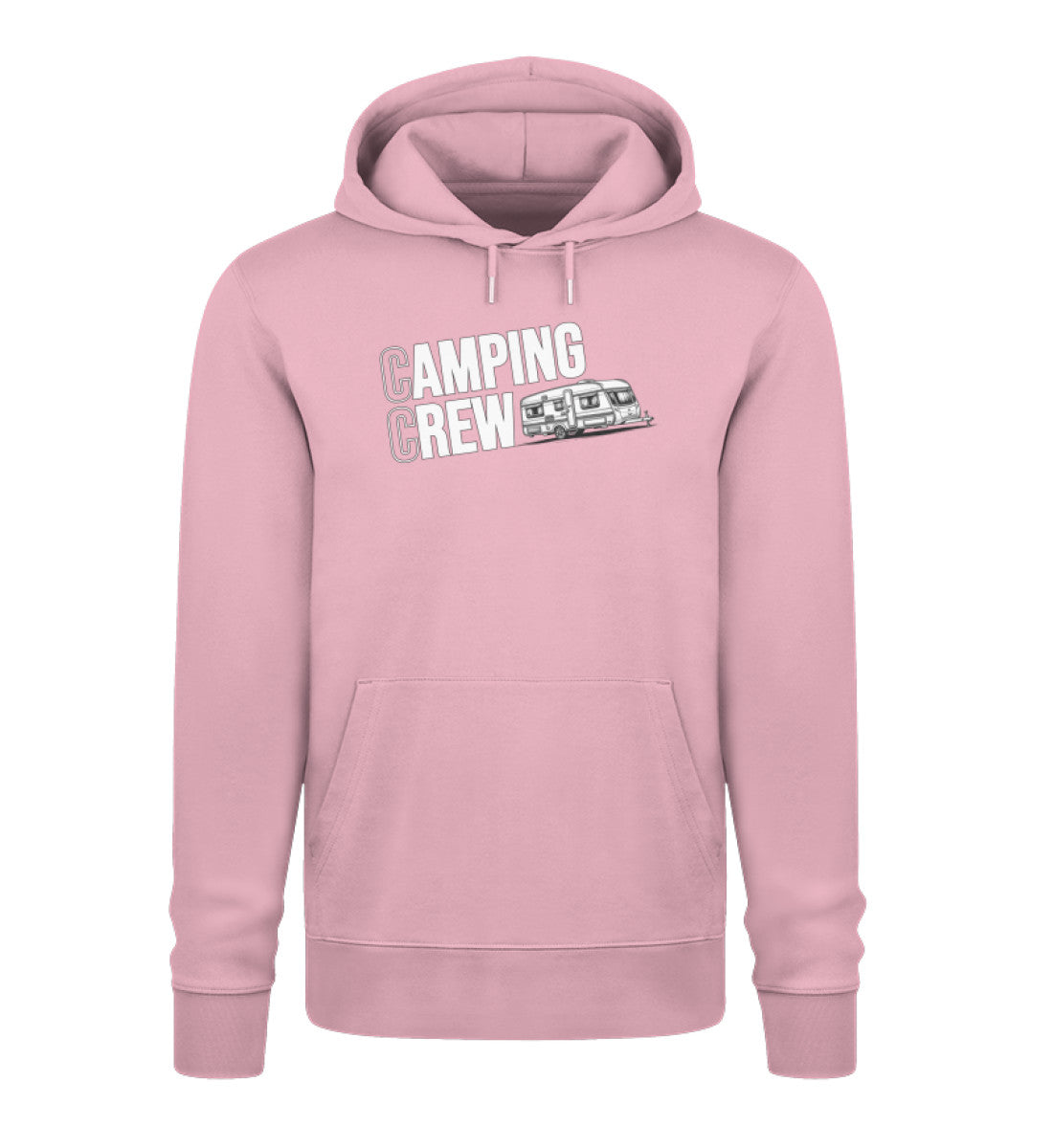 Wohnwagen Camping Crew Damen Hoodie in Cotton Pink