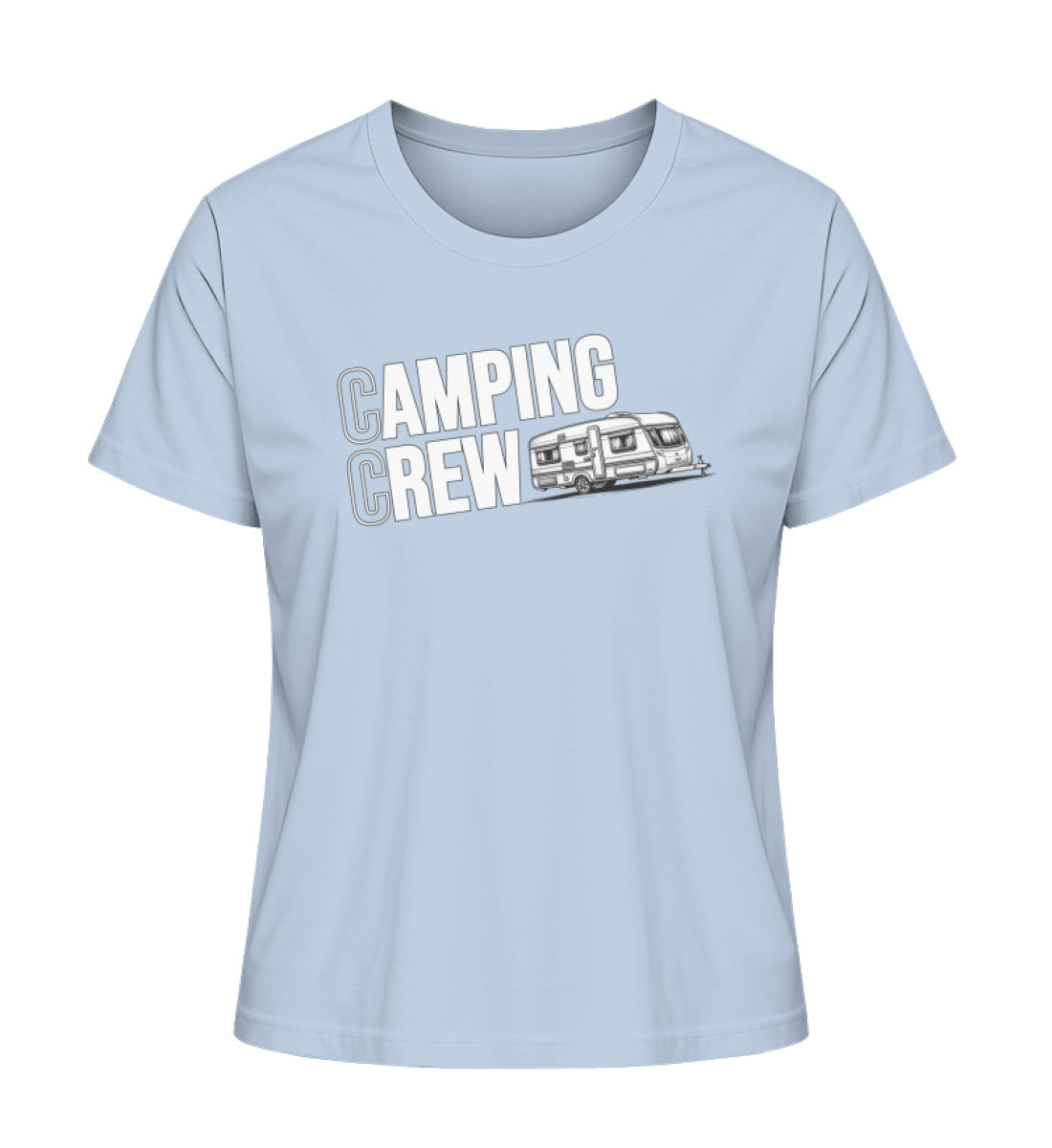 Wohnwagen Camping Crew Damen T-Shirt in Blue Soul