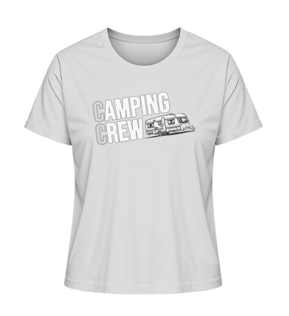 Wohnwagen Camping Crew Damen T-Shirt in Heather Grey