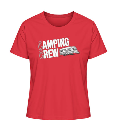 Wohnwagen Camping Crew Damen T-Shirt in Rot