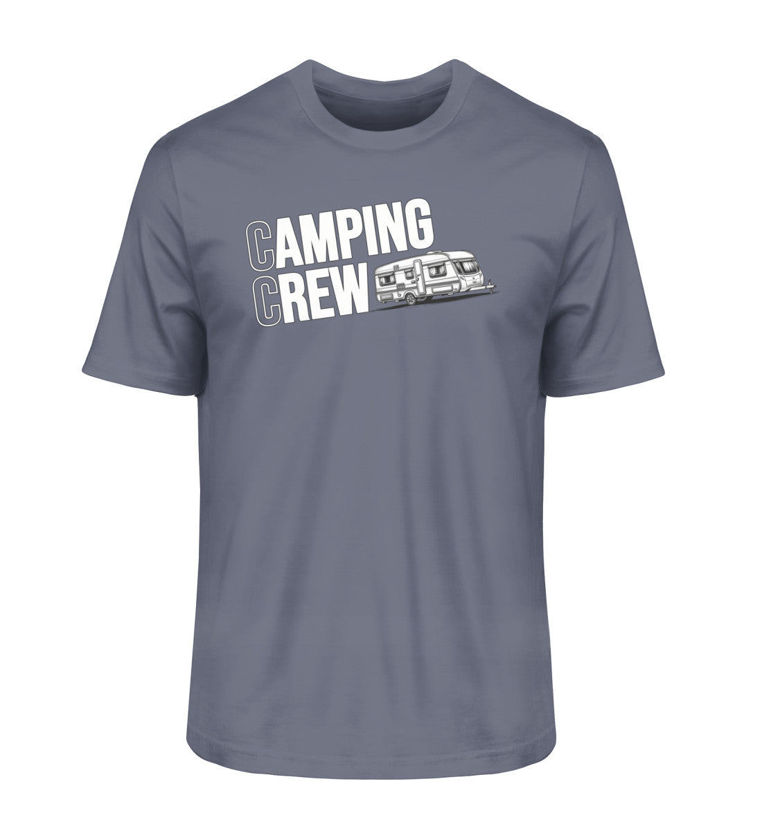 Wohnwagen Camping Crew Herren T-Shirt in Dark Heather Blue