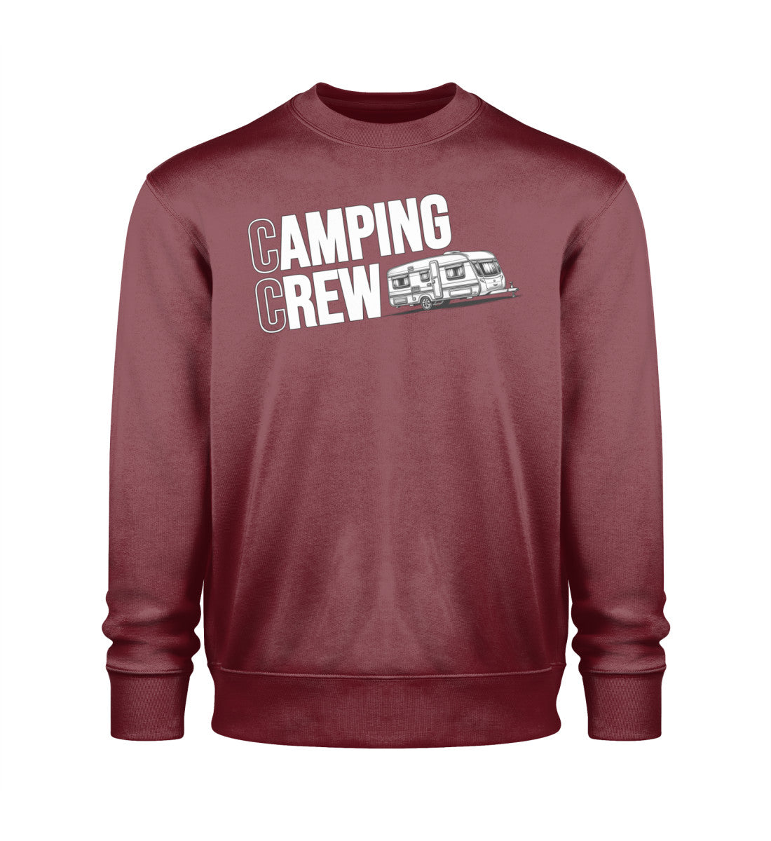 Wohnwagen Camping Crew Herren Sweatshirt in Burgundy