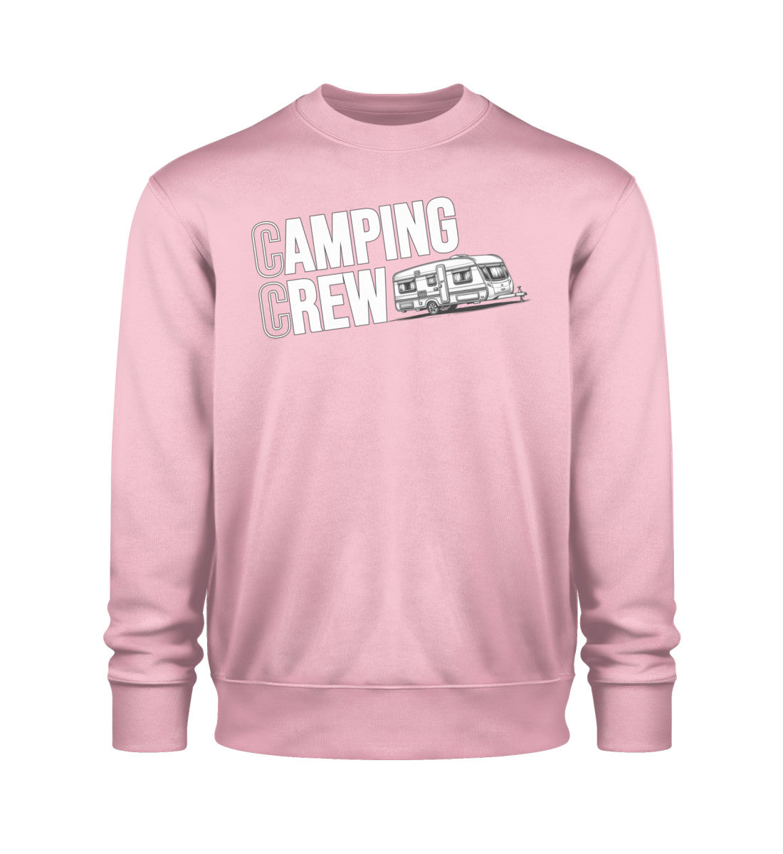 Wohnwagen Camping Crew Herren Sweatshirt in Cotton Pink