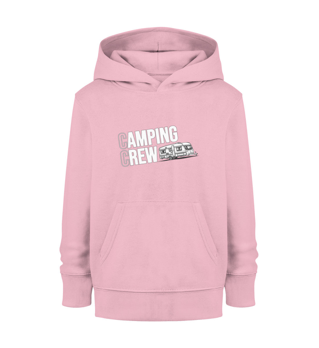 Wohnwagen Camping Crew Kinder Hoodie in Cotton Pink