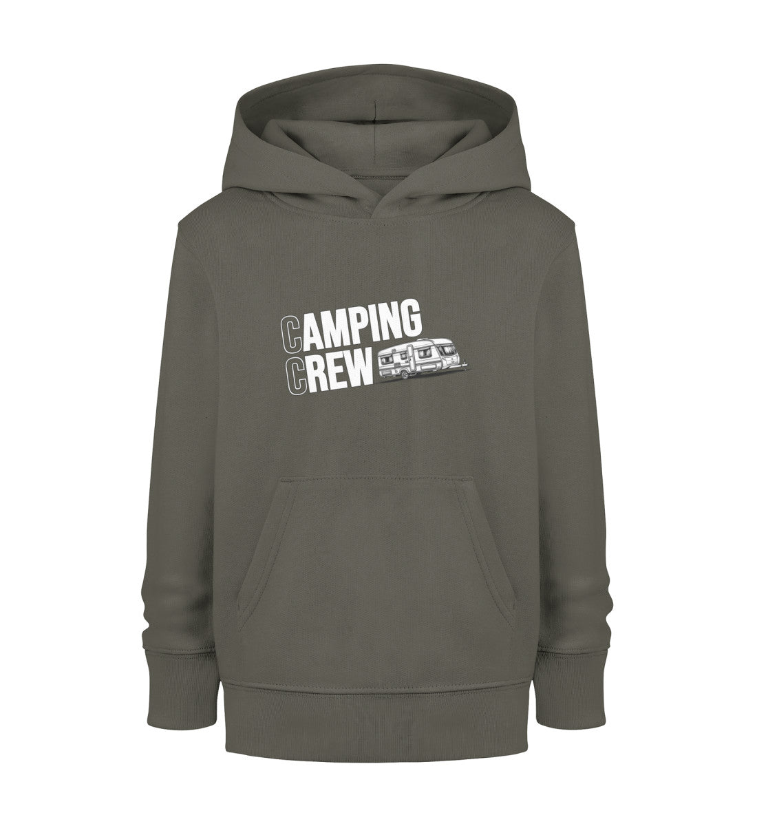 Wohnwagen Camping Crew Kinder Hoodie in Khaki