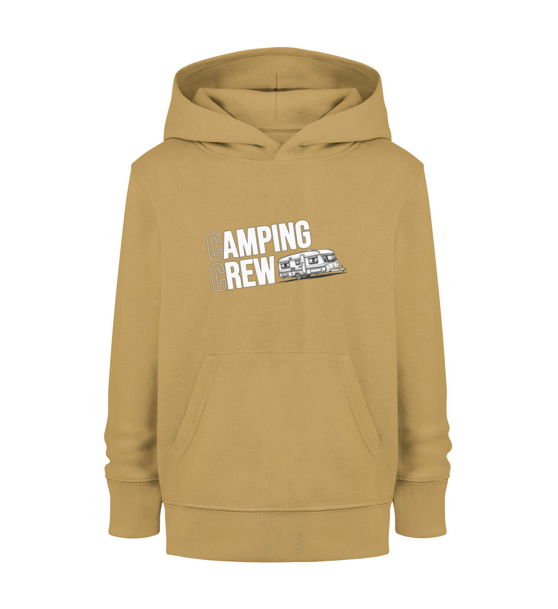 Wohnwagen Camping Crew Kinder Hoodie in Ochre