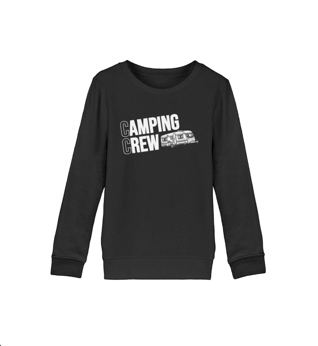 Wohnwagen Camping Crew Kinder Sweatshirt in Schwarz