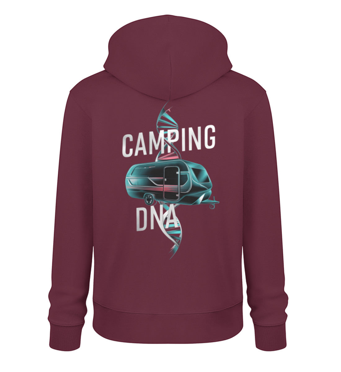 Wohnwagen Camping DNA Hoodie für Herren in Burgundy