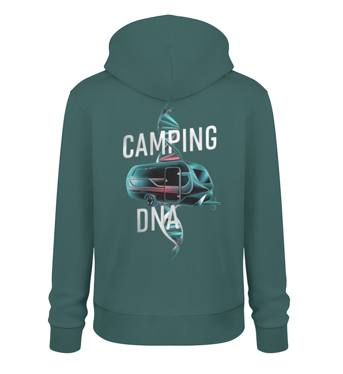 Wohnwagen Camping DNA Hoodie für Herren in Glazed Green