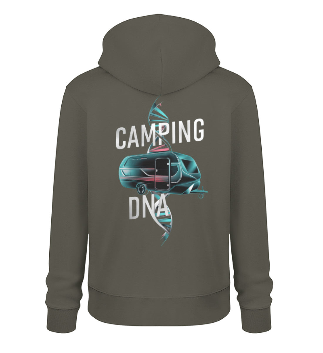 Wohnwagen Camping DNA Hoodie für Herren in Khaki