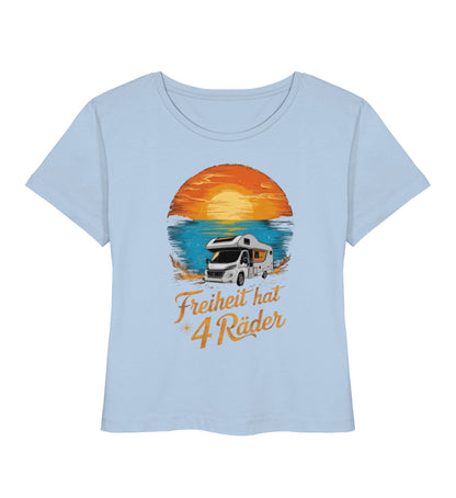 Freiheit hat 4 Räder - Damen Camping T-Shirt - Wohnmobil