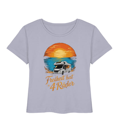 Freiheit hat 4 Räder - Damen Camping T-Shirt - Wohnmobil